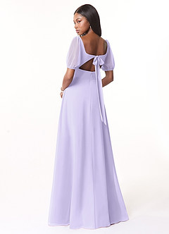 Azazie Alani Bridesmaid Dresses Lilac A-Line Square Neckline Chiffon Dress image2