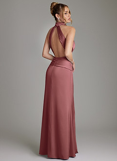 Azazie Gracelynn Robes de demoiselle d'honneur Robe Fourreau en Satin extensible Plissée Améthyste image9