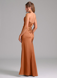 Azazie Lucille Bridesmaid Dresses Copper Mermaid Strapless Stretch Satin Convertible Dress image4