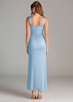 Azazie Denice Brudtärnklänningar Klä av Tubklänning i Stretch Satin Plisserad Puderblå image2