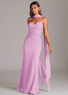 Azazie Katelyn Robes de demoiselle d'honneur Robe Fourreau Convertible en Maille Sans bretelle Rose Bonbon image3