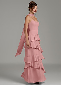 Azazie Imani Bridesmaid Dresses Dusty Rose A-Line Ruched Chiffon Dress image6