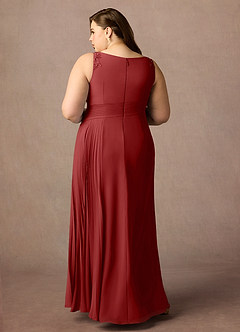 Azazie Galvan Mother of the Bride Dresses Rust A-Line Sequins Chiffon Dress image7