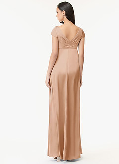 Azazie Allessia Brautjungfernkleider für Schwangere A-Linie Plissee Stretch-Satin Bodenlänge Kleid image2
