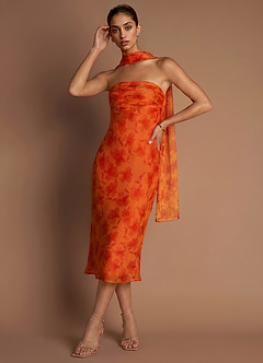 Aisha Tangerine Midi Dress image5