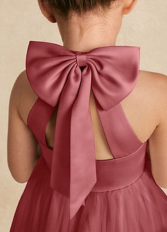 Azazie Bev Flower Girl Dresses Antique Rose A-Line Convertible Tulle Dress image5