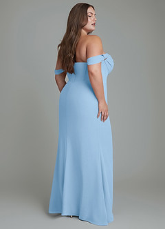 Azazie Johana Abiti da Damigella Abito Convertibile Sirena in Chiffon Spalle Scoperte Azzurro Polvere image9