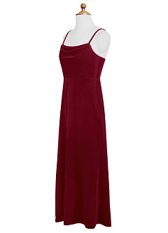 Azazie Solange Junior Burgundy A-Line Velvet Dress image9