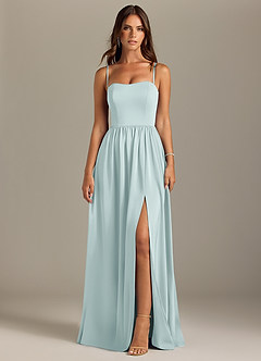 Azazie Calianna Bridesmaid Dresses Mist A-Line Off the Shoulder Stretch Satin Convertible Dress image9