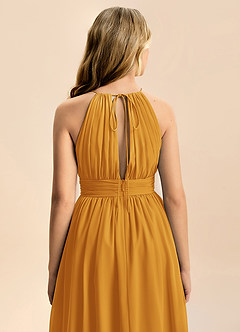 Azazie Noelle Junior Butterscotch A-Line Pleated Chiffon Dress image7