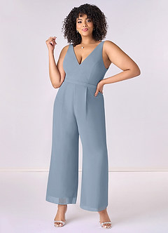 Barbie ♥ Azazie Final Sale Barbie Pink Chiffon Jumpsuit image6