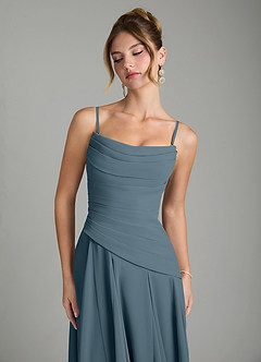 Azazie Gabriela Brautjungfernkleider A-Linie Korsett Chiffon Kleid Zwielichtviolett image9
