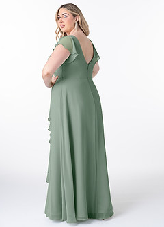 Azazie Omari Bridesmaid Dresses Silver Sage A-Line Chiffon Dress image8