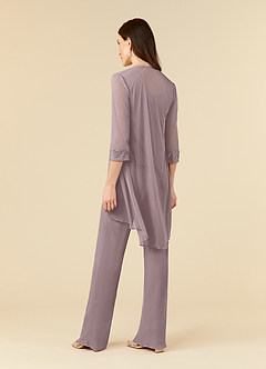 Azazie Frances Mother of the Bride Dresses Dusk Jumpsuit/Pantsuit Scoop Mesh Dress image4