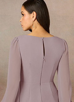 Azazie Karen Mother of the Bride Dresses Vintage Mauve Sheath Pleated Stretch Crepe Dress image5