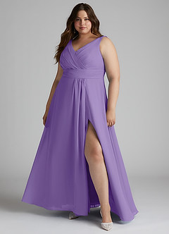 Azazie Karina Bridesmaid Dresses Tahiti A-Line Pleated Chiffon Dress image6