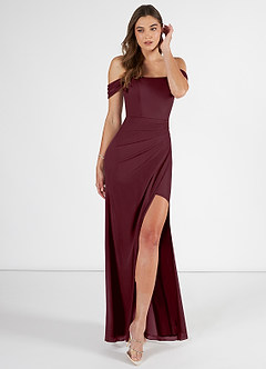 Azazie Kit At-home Try On Dresses Dusk Mermaid Off the Shoulder Mesh Dress image1