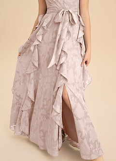 Azazie Peyton Junior Klä av A-Line i Blommig Utbrändhet Plisserad image8