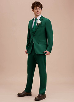 front Ethan Emerald Refined Weave Suit