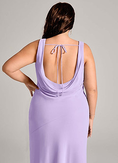 Azazie Rylina Vestidos de damas de honor Vestido de Lila de Gasa de Corte Sirena con Plisado image12