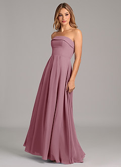Azazie Lucienne Bridesmaid Dresses Vintage Mauve A-Line Strapless Chiffon Convertible Dress image4
