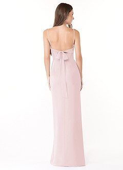 Azazie Mai Bridesmaid Dresses Blushing Pink Sheath Pleated Chiffon Dress image2