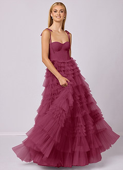 Barbie ♥ Azazie Bridesmaid Dresses Mulberry A-Line Sweetheart Neckline Tulle Dress image3
