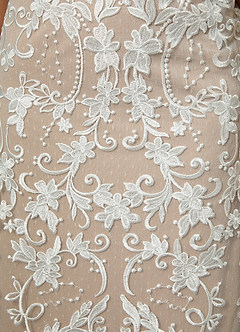 Azazie Devonna Wedding Dresses Diamond White Nude Sheath V-Neck Sequins Lace Dress image6