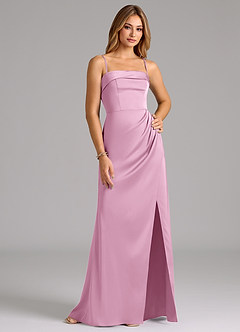 Azazie Aretha Bridesmaid Dresses Candy Pink A-Line Strapless Stretch Satin Convertible Dress image6