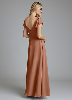 Azazie Omari Bridesmaid Dresses Bronzer A-Line Chiffon Dress image2