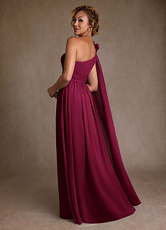 Azazie Lancaster Mother of the Bride Dresses Burgundy A-Line One Shoulder Chiffon Dress image2