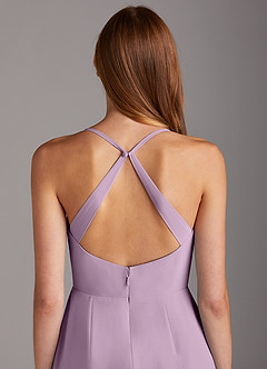 Azazie Manila Bridesmaid Dresses Wisteria Sheath V-Neck Chiffon Dress image5