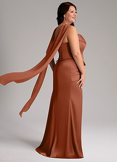 Azazie Sorrel Robes de demoiselle d'honneur Robe Sirène Convertible en Satin extensible Sans bretelle Rose De Cèdre image8