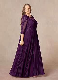 Azazie Corinne Mother of the Bride Dresses Grape A-Line Sequins Chiffon Dress image11