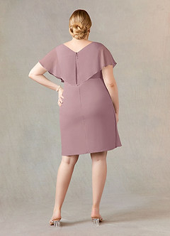 Azazie Julia Mother of the Bride Dresses Dusty Rose Sheath V-Neck Pleated Chiffon Dress image7