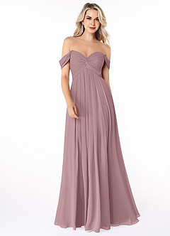 Azazie Kaitlynn Bridesmaid Dresses Empire Convertible Ruched Chiffon Floor-Length Dress image4