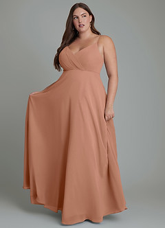 Azazie Amani Bridesmaid Dresses Bronzer A-Line Pleated Chiffon Dress image7