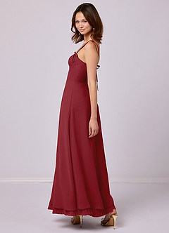 Barbie ♥ Azazie Vestidos de damas de honor Vestido de Granada de Gasa de Corte en A con Plisado image5