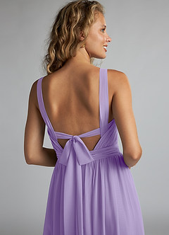 Azazie Aziza Bridesmaid Dresses Lilac A-Line V-Neck Pleated Chiffon Dress image6