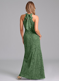 Azazie Doretta Bridesmaid Dresses Eucalyptus Mermaid Pleated Floral Burnout Dress image6