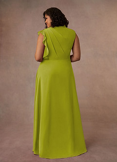 Azazie Narine 신부의 어머니 드레스 A라인 주름진 쉬폰 플로어 길이 드레스 image8