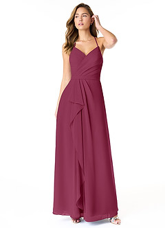Azazie Dawn Final Sale Agave A-Line Pleated Chiffon Dress image1