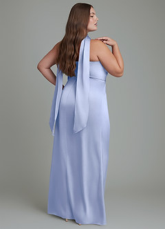 Azazie Calandra Jurken voor bruidsmeisjes Jurk van Stretch Satijn met Kolom Geplooide Ijs image7