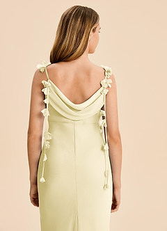 Azazie Trinity Junior Lemon Sorbet Mermaid Pleated Chiffon Dress image5