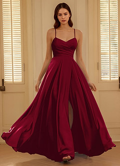 Satelia Merlot Abito da ballo a trapezio con scollo a V image5