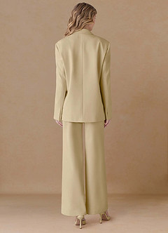 front Amelia Champagne Refined Weave Performance Oversized 2-Piece Suit