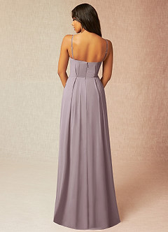 Azazie Kyedae Bridesmaid Dresses Dusk A-Line V-Neck Pleated Chiffon Dress image2