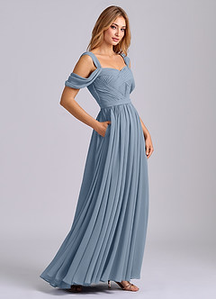 Azazie Koa Final Sale Sky Blue A-Line Off the Shoulder Chiffon Dress image6