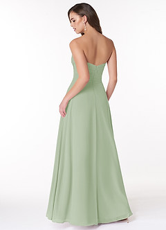 Azazie Arabella Allure Robes de demoiselle d'honneur Robe Trapèze Convertible en Mousseline de soie Encolure en Forme de Cœur Vert Sauge image2