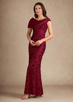 Azazie Marion Mother of the Bride Dresses Burgundy Mermaid Sequins Dress image3